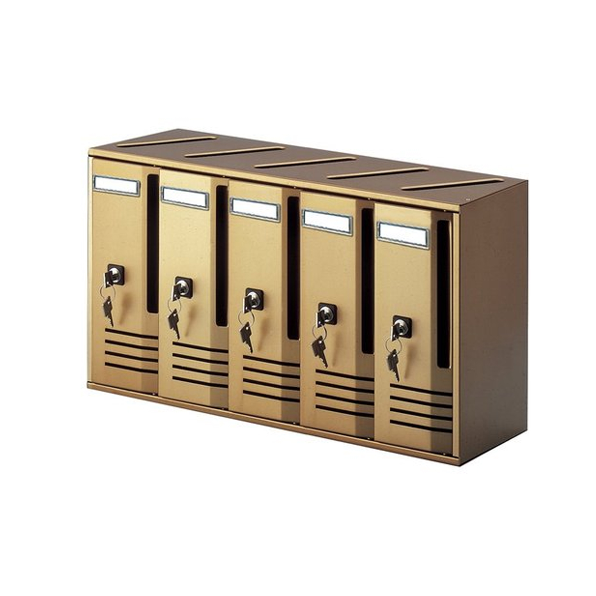 foto del prodotto cassetta postale condominiale blocchiera 5 posti bronzo alubox 20c5vbr