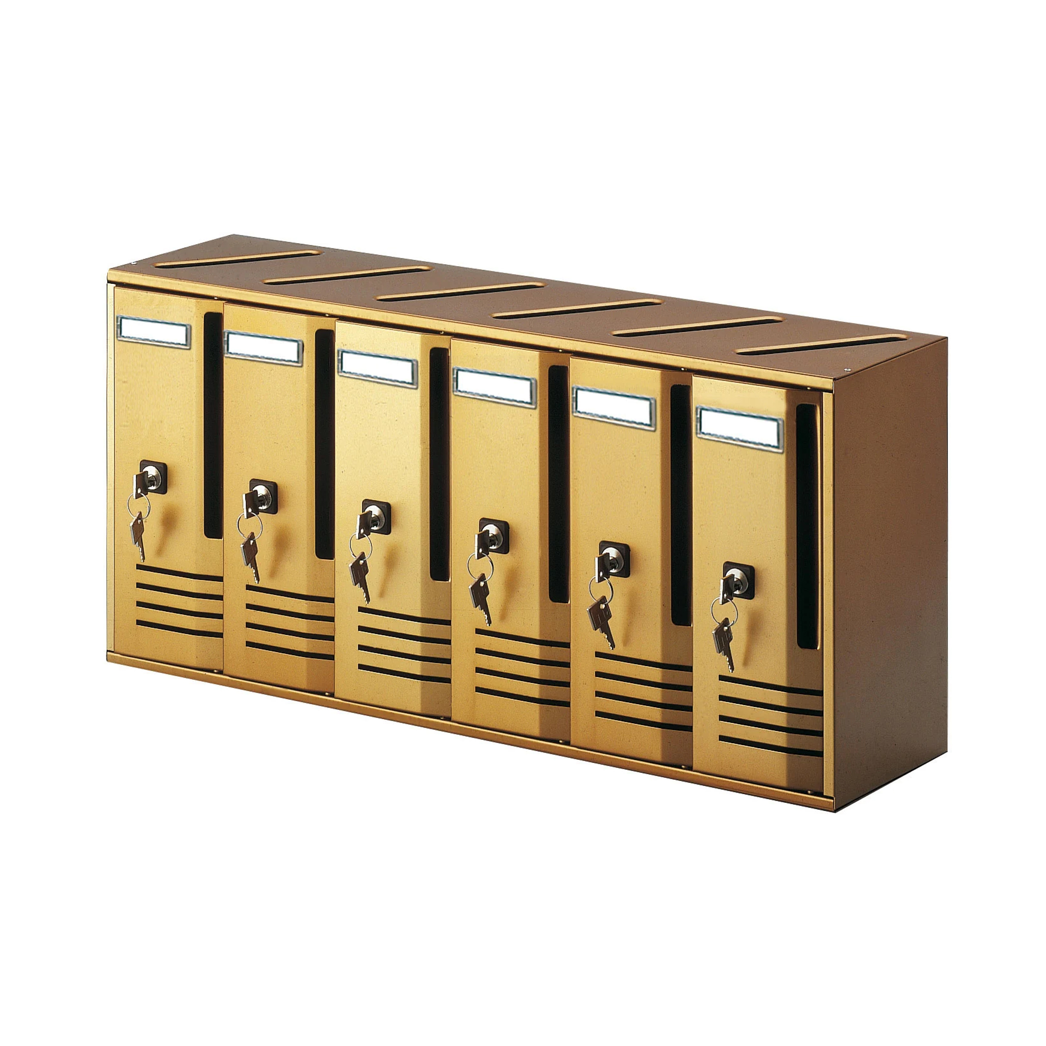 foto del prodotto cassetta postale condominiale blocchiera 6 posti bronzo - alubox 20c6vbr