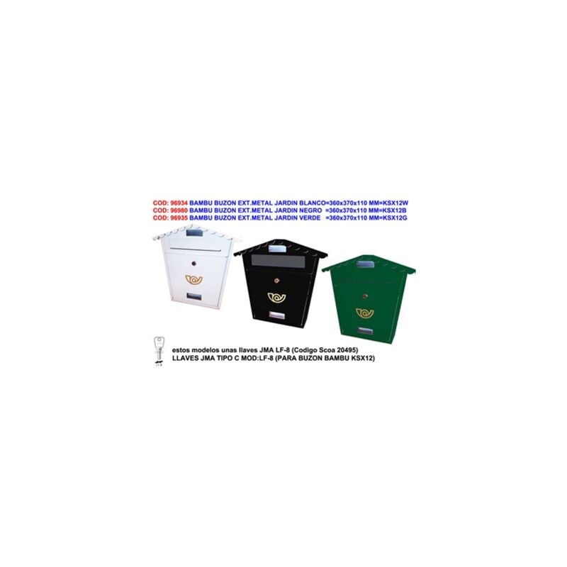 foto del prodotto cassetta postale da giardino in metallo nera 360x370x110 mm ksx12b