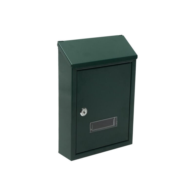 foto del prodotto cassetta postale de cassetta postale milena acciaio zincato verde 30x21x7 cm serratura de cilindro coperchio antipioggia