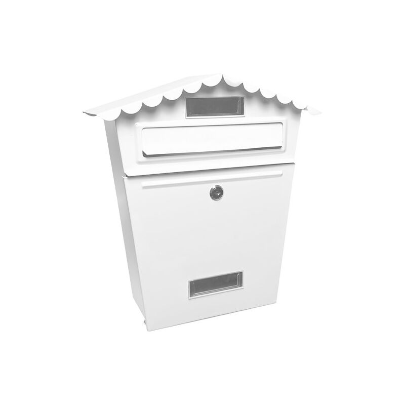 foto del prodotto cassetta postale dedemail frida in acciaio zincato white 36x32x10 cm tetto antipioggia, finestra espositiva