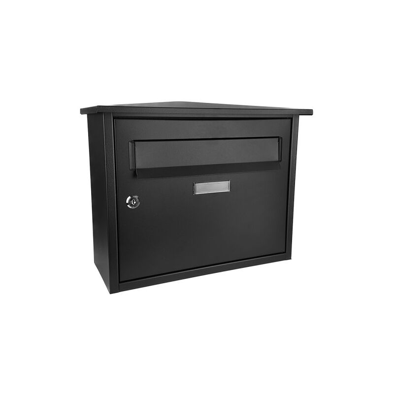 foto del prodotto cassetta postale demail nikita nero acciaio zincato 33x39x17 cm antipioggia botola design resistente