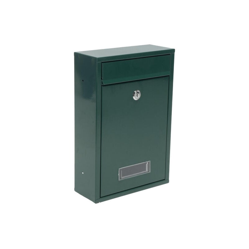 foto del prodotto cassetta postale demailbox larissa verde in acciaio zincato 32x21,5x8,5 cm serratura a cilindro antipioggia