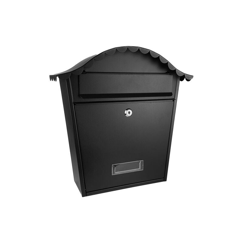 foto del prodotto cassetta postale demailbox tilda acciaio zincato nero 37x36x13,5 cm tettoia antipioggia
