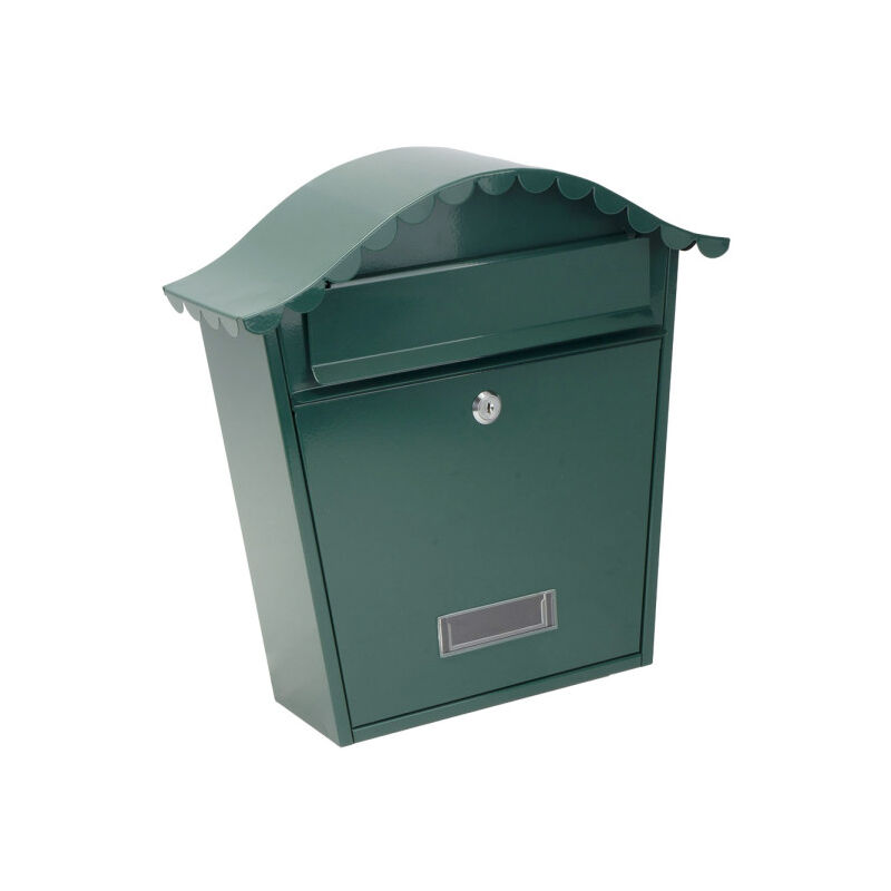 foto del prodotto cassetta postale demailbox tilda verde in acciaio zincato 37x36x13,5 cm tettoia antipioggia