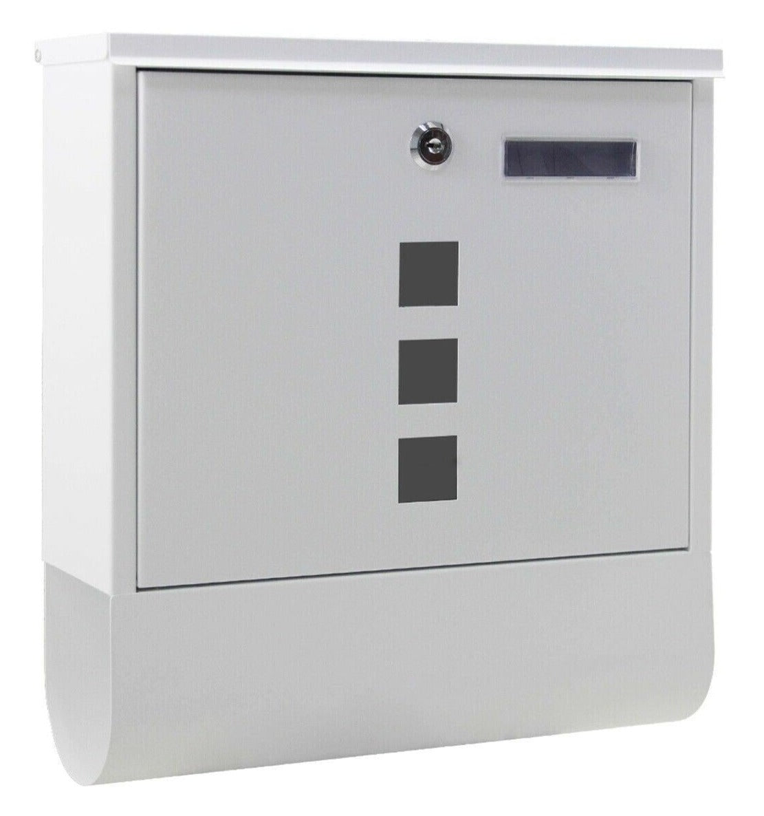 foto del prodotto cassetta postale di design con portagiornali per montaggio a parete posta 30,5 x 9,6 x 33,5 cm bianco 16 0000054