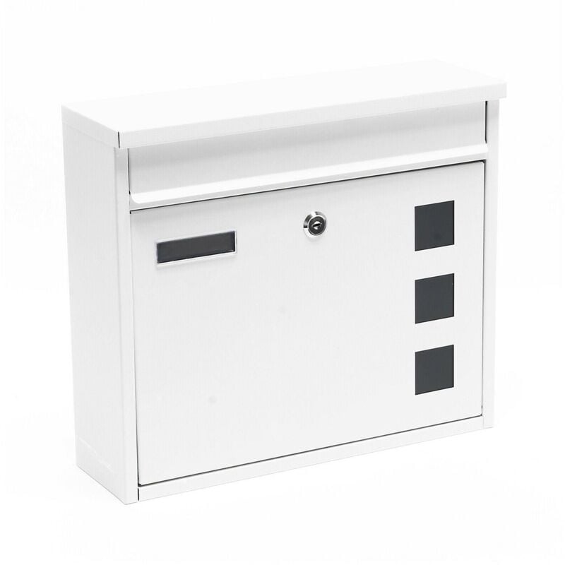 foto del prodotto cassetta postale di design da parete con chiavi 36 x 32 x 11,5 cm bianco 160000104
