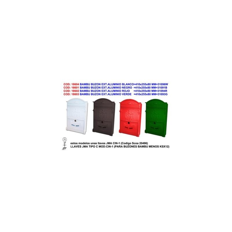foto del prodotto cassetta postale esterna in alluminio bianco 410x255x80 mm modello 31096w