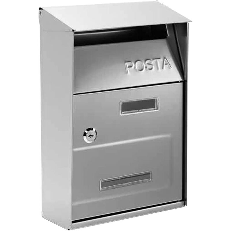 foto del prodotto cassetta postale giglio acciaio inox cm 21.5x10.5x33cm technomax