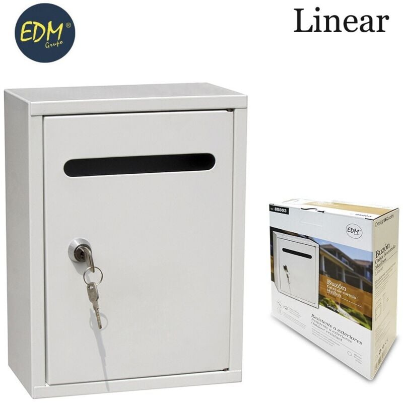 foto del prodotto cassetta postale in acciaio modello lineare bianco