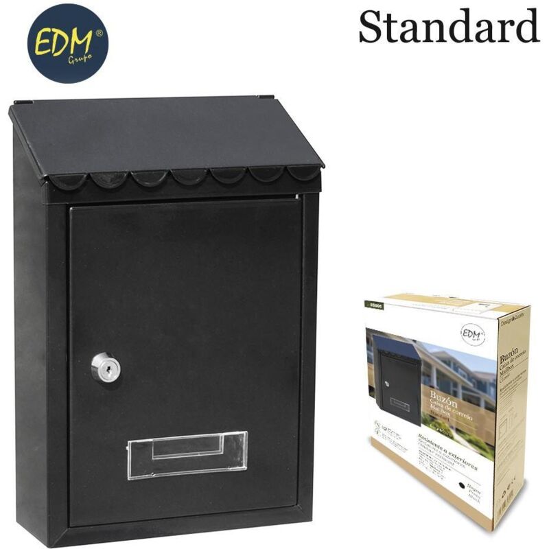 foto del prodotto cassetta postale in acciaio modello standard nero