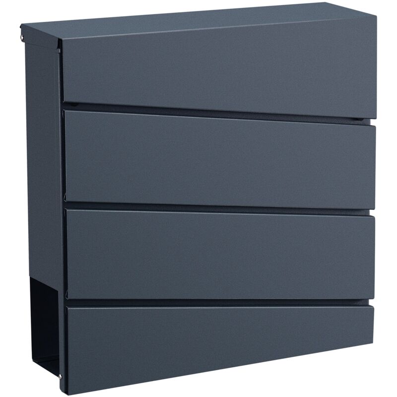 foto del prodotto cassetta postale in acciaio zincato 37x37x11 cm grigio antracite 030006522