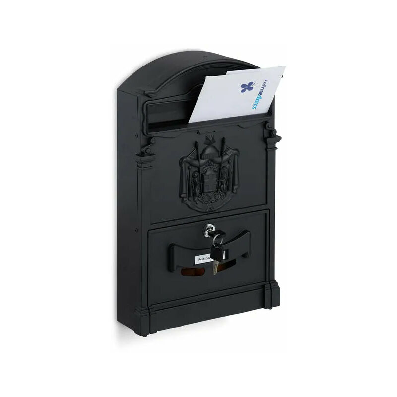 foto del prodotto cassetta postale in alluminio formato rivista 26x9xh41 villa italia brixo black