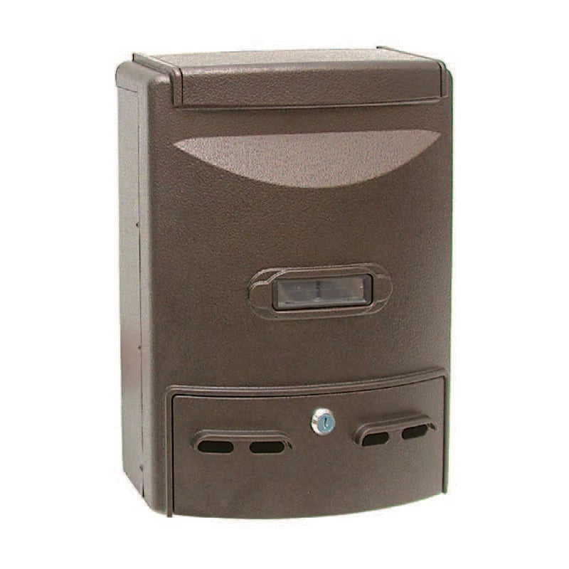 foto del prodotto cassetta postale in alluminio portariviste per esterni europa bronzo cm.28,5x10x38h. colore bronzo