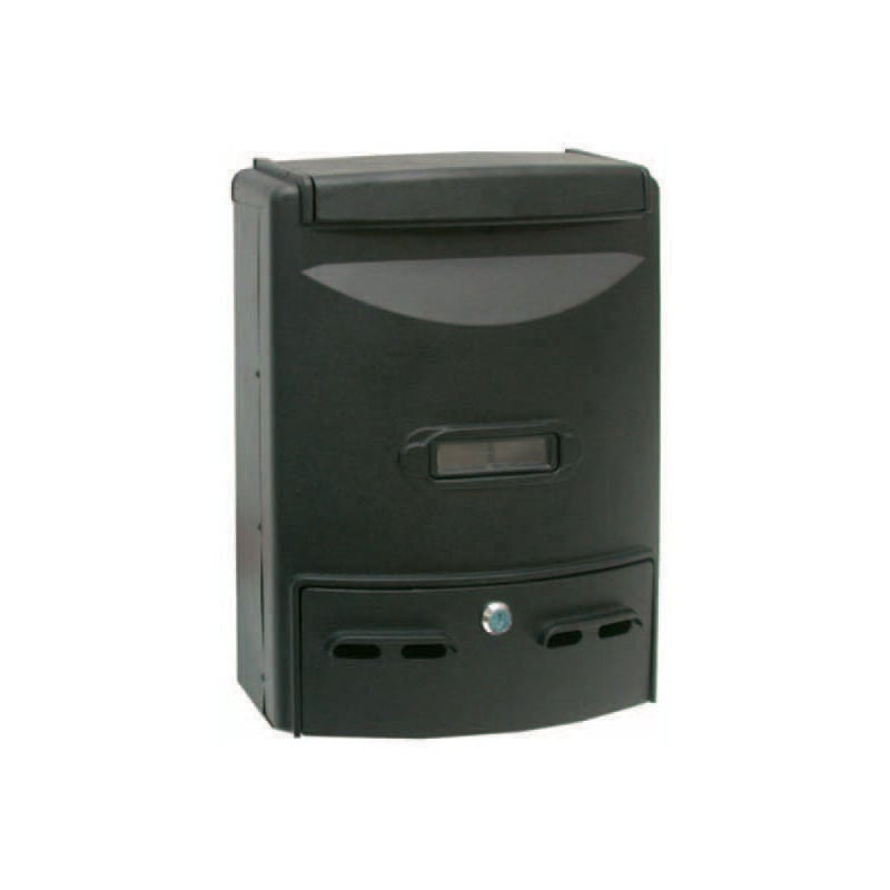 foto del prodotto cassetta postale in alluminio portariviste per esterni europa nera cm.28,5x10x38h. colore nero