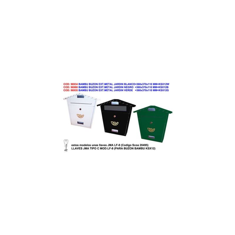 foto del prodotto cassetta postale in metallo per giardino verde 360x370x110 mm ksx12g