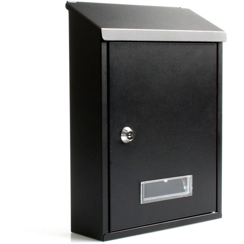 foto del prodotto cassetta postale interna esterna in metallo con maniglia nera