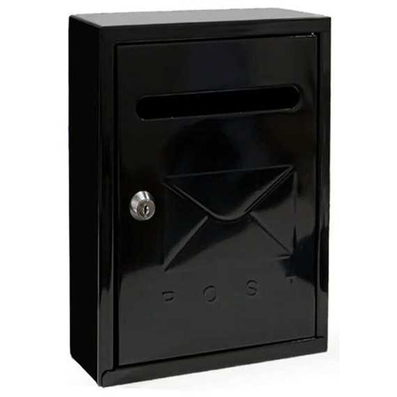 foto del prodotto cassetta postale nera buca della posta porta lettere in alluminio 26 x 20 x 7