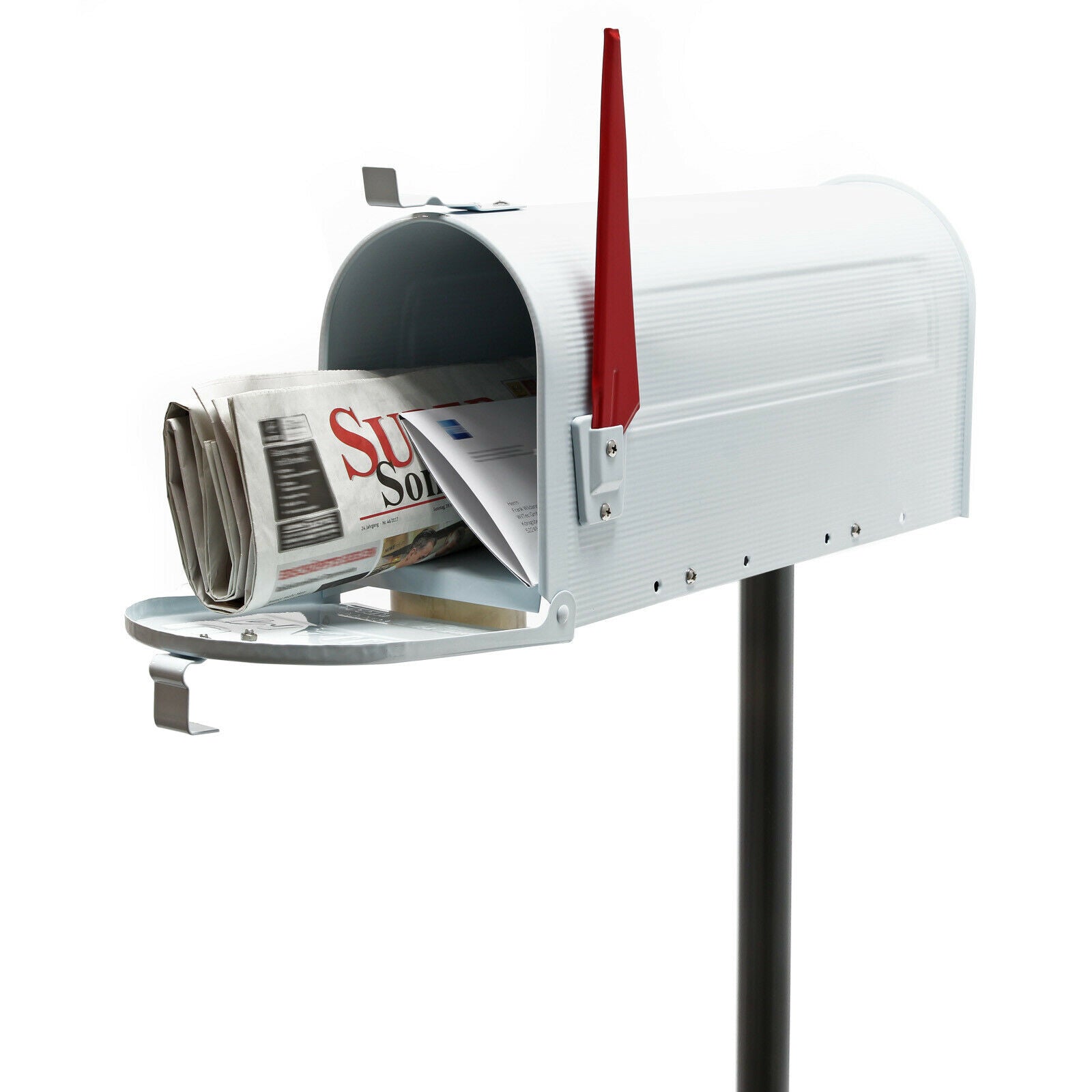 foto del prodotto cassetta postale usa cassetta postale design americano piedino di supporto per posta argento 16 0000330