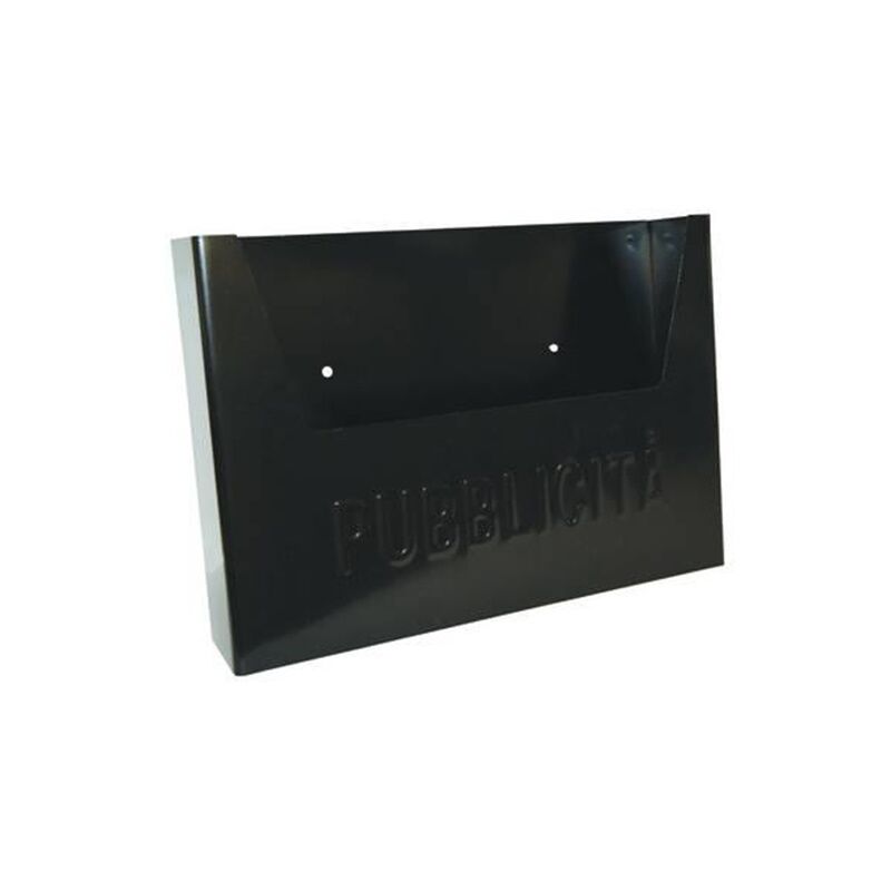 foto del prodotto cassetta raccogli pubblicita in metallo nera cm.34x8x25,5h. fer 166218