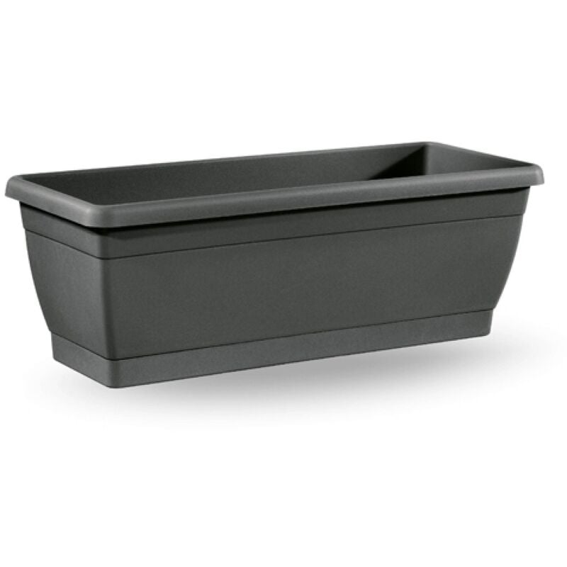 foto del prodotto cassetta roxanne 40cm con sottocassetta antracite vaso fioriera veca