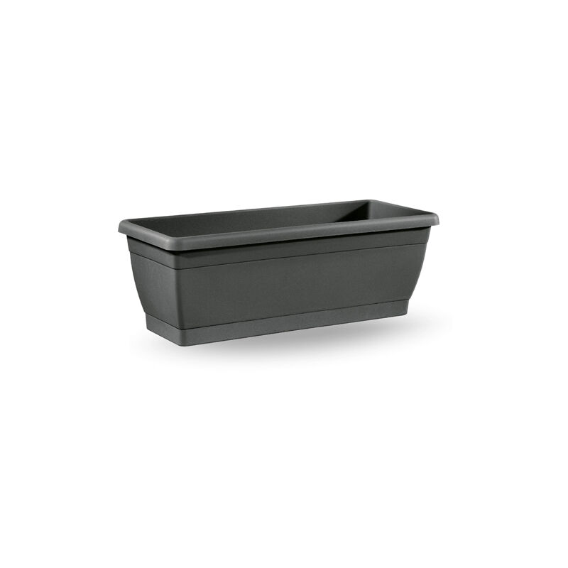 foto del prodotto cassetta roxanne 80cm con sottocassetta antracite vaso fioriera veca