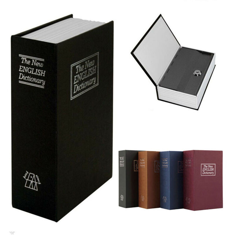foto del prodotto cassetta sicurezza portavalori libro porta monete chiave metallo 114x80x45 mm