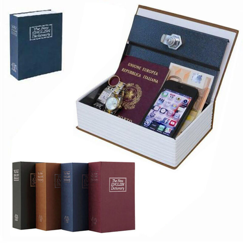 foto del prodotto cassetta sicurezza portavalori libro porta monete chiave metallo 114x80x45 mm