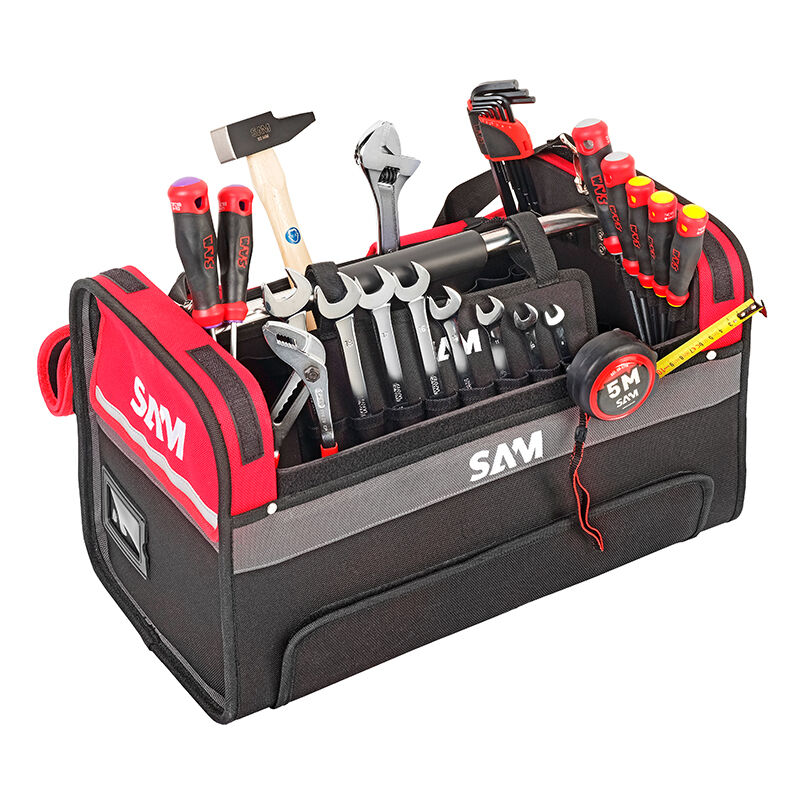 foto del prodotto cassetta tessile da 30l con 28 utensili 1a attrezzatura sam cp28bag