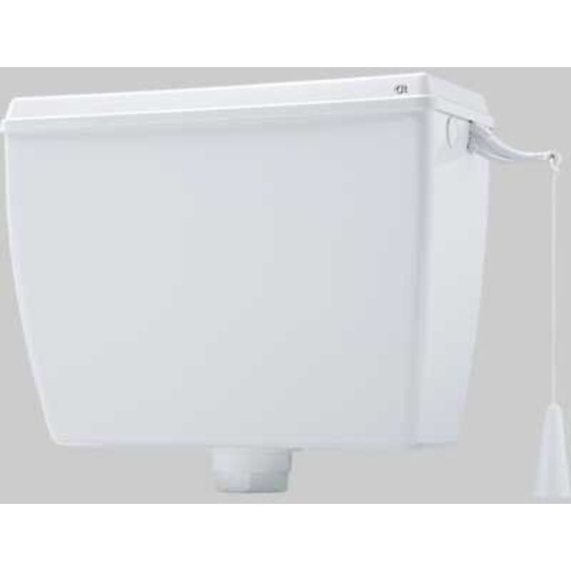 foto del prodotto cassetta wc alfa bianca completa, con coperchio e imballo sing.