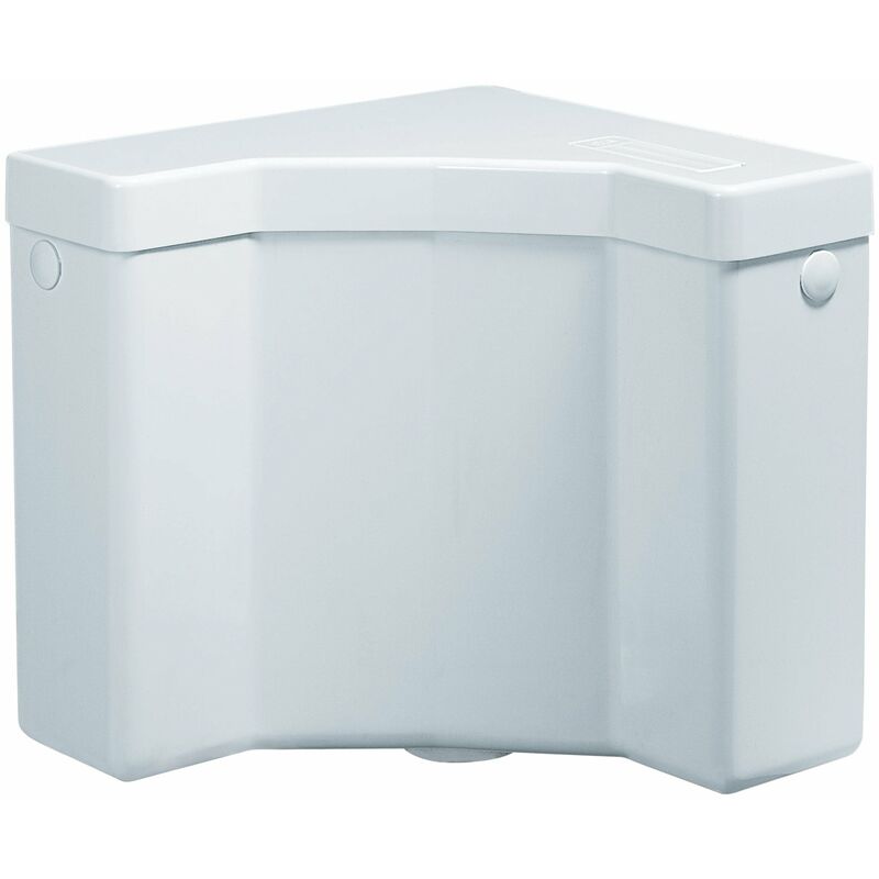 foto del prodotto cassetta wc angolare a zaino 1 pulsante 31x22x31 cm forlani angolo bianca