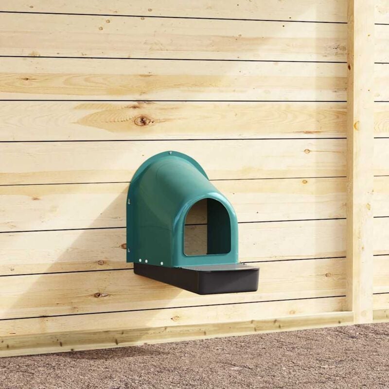 foto del prodotto cassette nido per polli 4 pz da parete in plastica verde scuro vidaxl