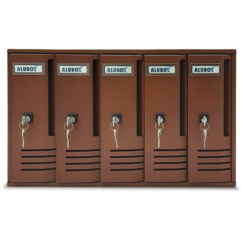 foto del prodotto cassette postali ruggine 5 cassette alubox