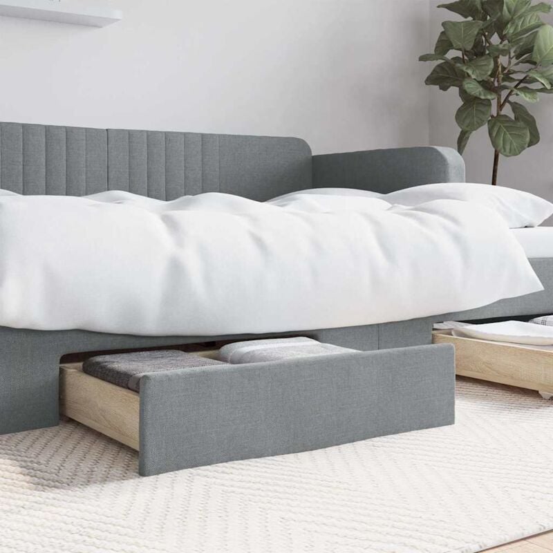 foto del prodotto cassetti da letto 2pz grigio chiaro legno multistrato e tessuto vidaxl