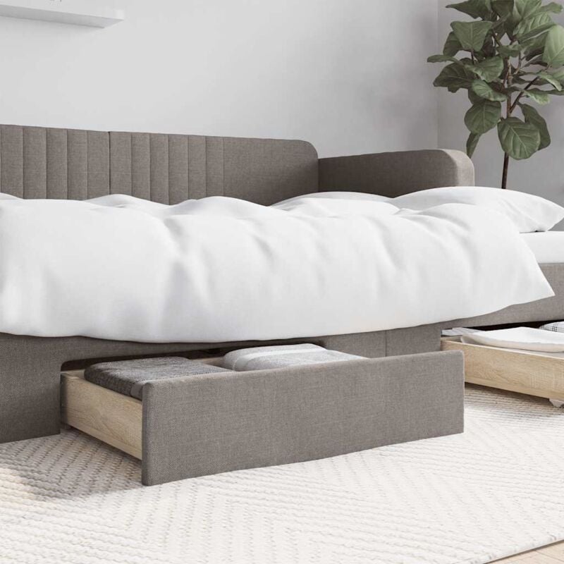 foto del prodotto cassetti da letto 2pz tortora in legno multistrato e tessuto vidaxl