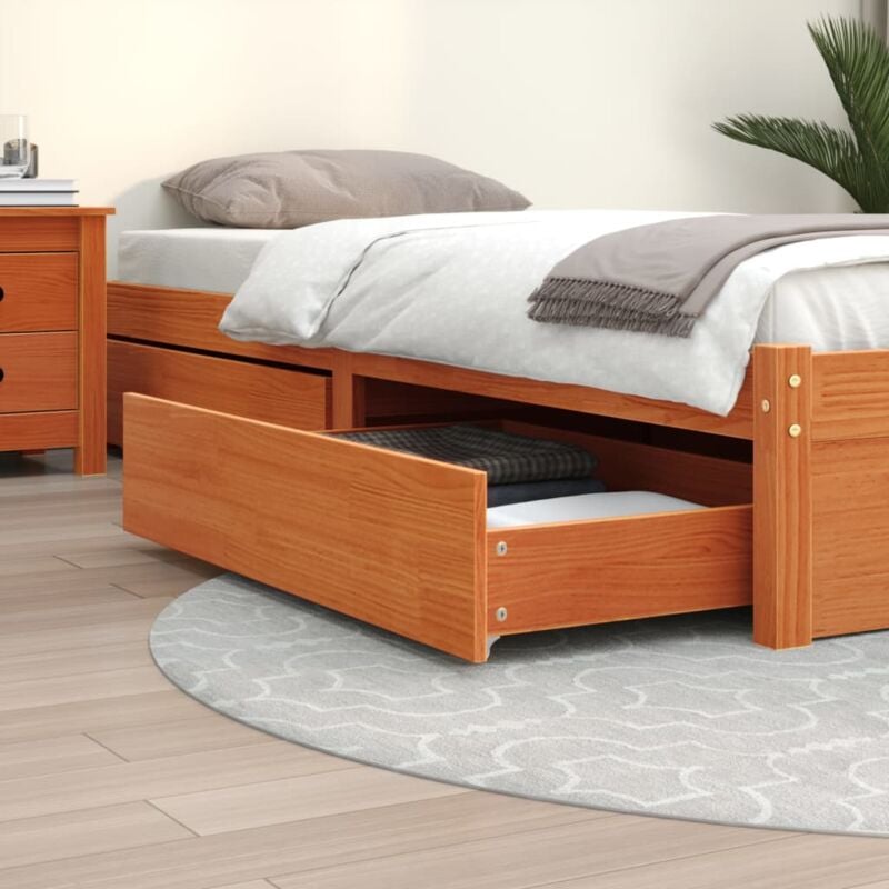 foto del prodotto cassetti per letto 4pz marrone cera in legno massello di pino vidaxl