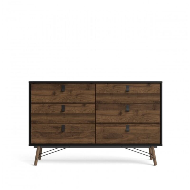foto del prodotto cassettiera 150 x 95 h cm nero opaco e noce longarone