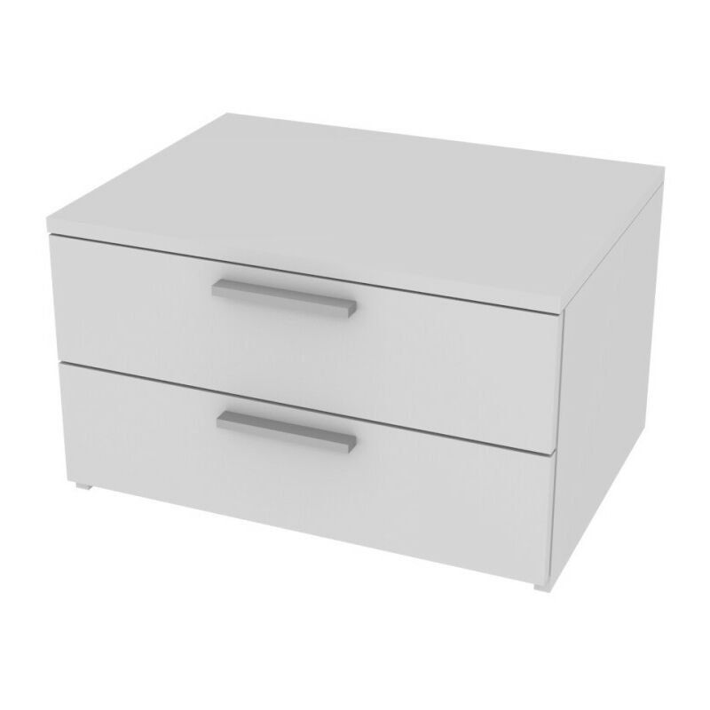 foto del prodotto cassettiera 2 cassetti design moderno, chiusura rallentata bianco