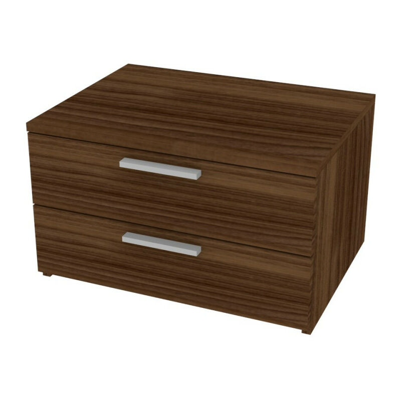 foto del prodotto cassettiera 2 cassetti design moderno, chiusura rallentata noce canaletto
