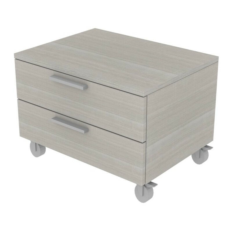 foto del prodotto cassettiera 2 cassetti design moderno, chiusura rallentata rovere rock