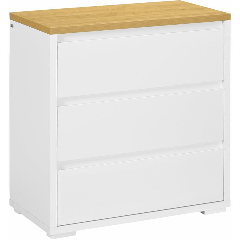 foto del prodotto cassettiera 3 cassetti 70x37x75 cm in truciolato bianco
