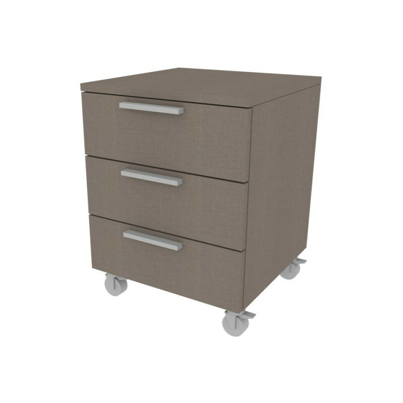 foto del prodotto cassettiera 3 cassetti design moderno, chiusura rallentata grigio fumo