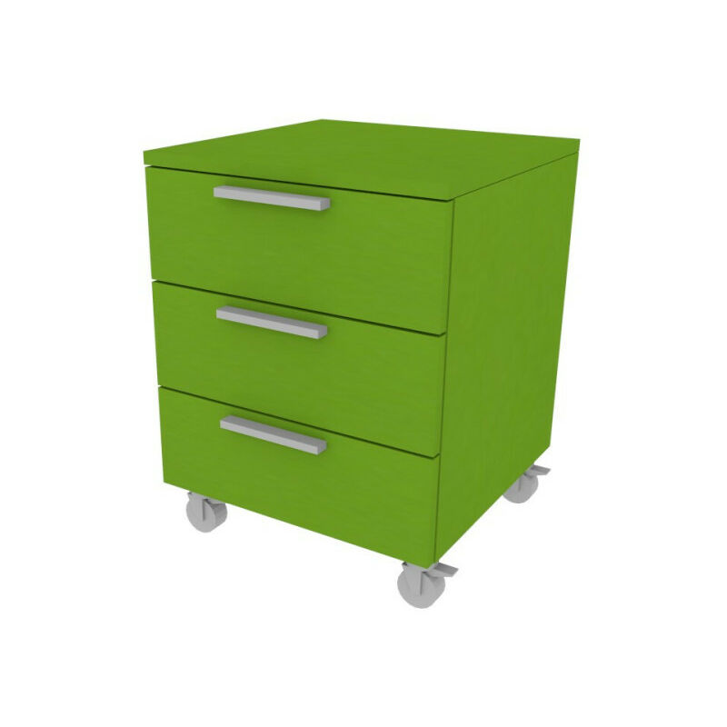 foto del prodotto cassettiera 3 cassetti design moderno, chiusura rallentata verde mela
