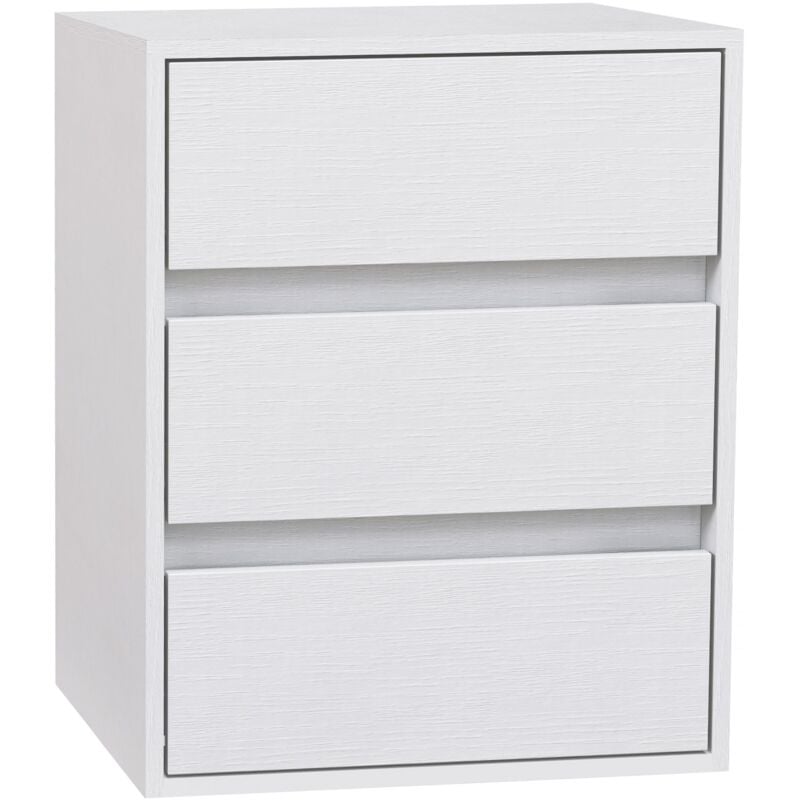foto del prodotto cassettiera 3 cassetti moderna 40x30x50,5 cm in legno bianco