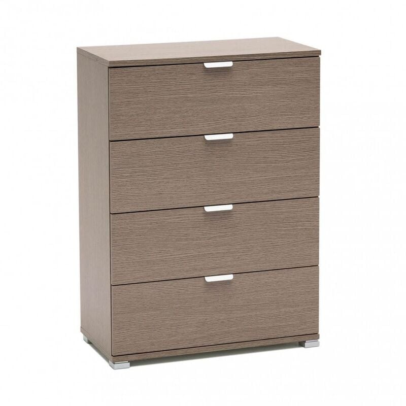 foto del prodotto cassettiera 4 cassetti in truciolare cm 60x38x85 scottie colore rovere grigio