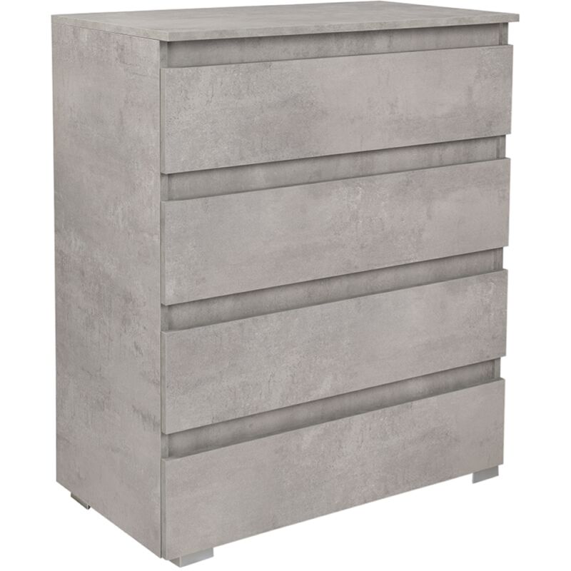 foto del prodotto cassettiera 4 cassetti maniglia gola in legno 81x44xh101 cemento