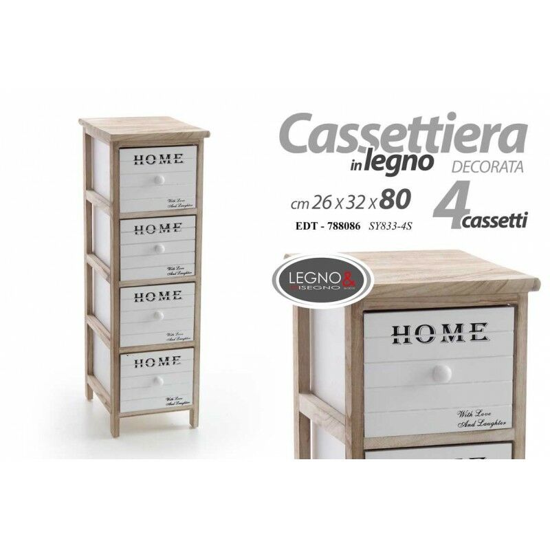 foto del prodotto cassettiera 4 cassetti multiuso home cm 26 x 32 x 80 h