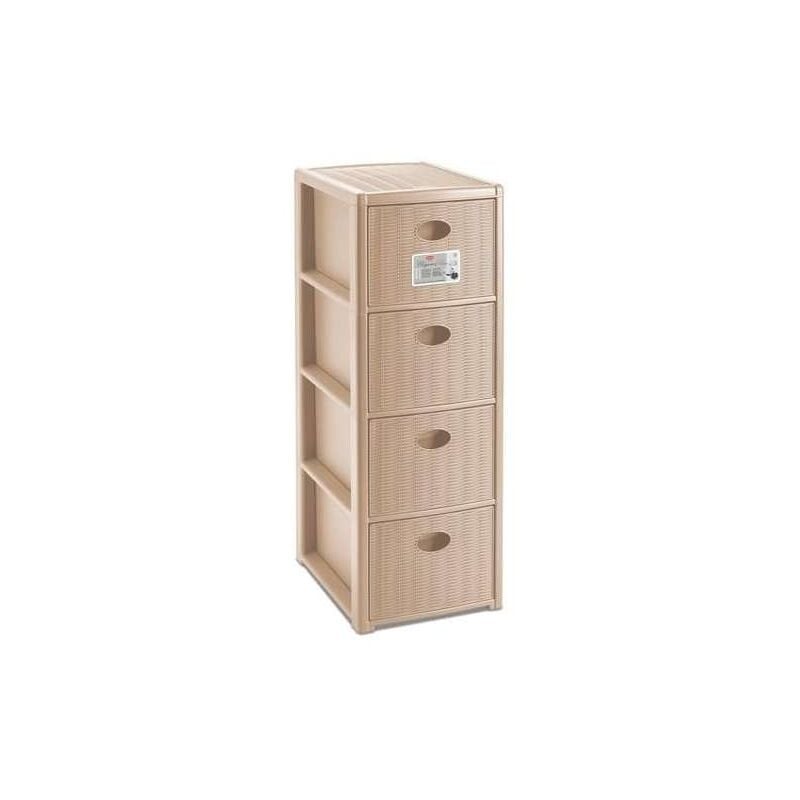 foto del prodotto cassettiera 4 posti elegance cashmere 30x40 h80 cm polipropilene super resistente fornita montata stefanplast