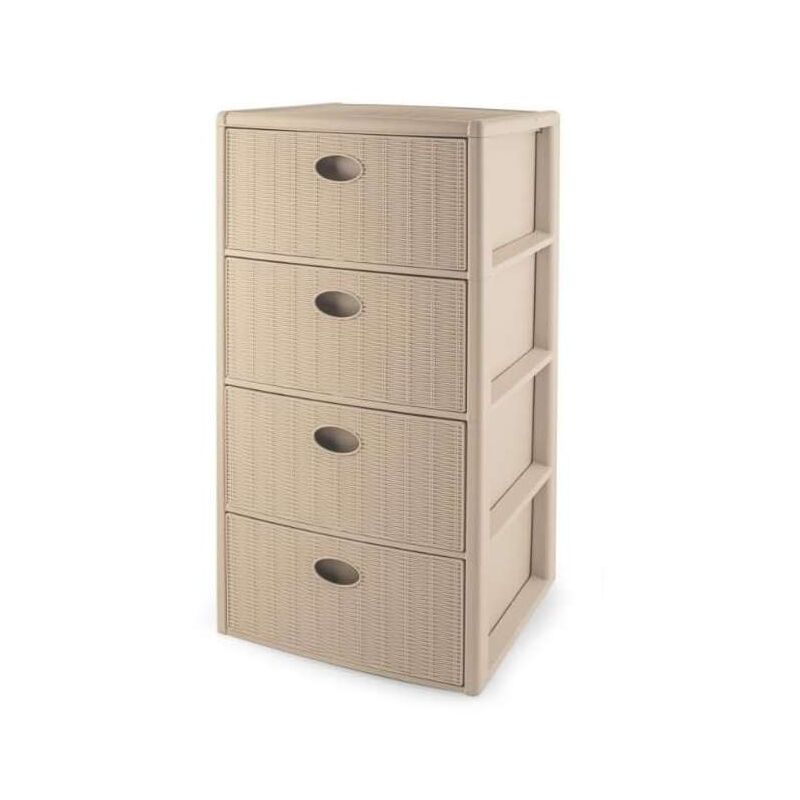foto del prodotto cassettiera 4 posti elegance cashmere 40x40 h80 cm polipropilene super resistente fornita montata stefanplast