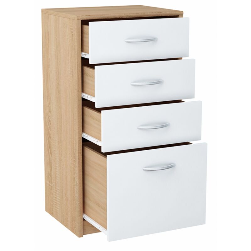 foto del prodotto cassettiera 45cm 4s bianco sonoma 4 cassetti